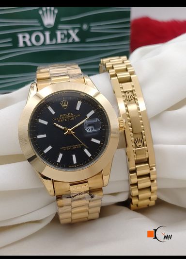 ROLEX  GENTS COLLECTION  WATCH STAINLESS STEEL CHAIN  DATE WORKING  BRESLET