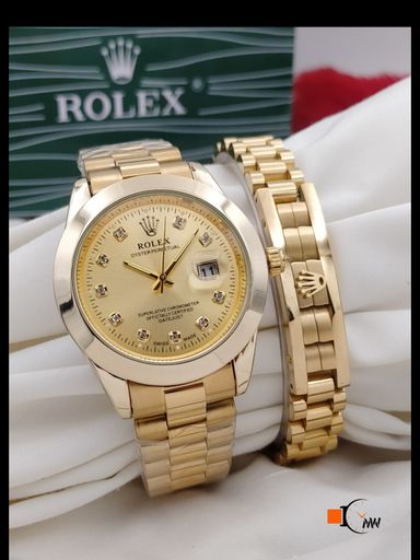 ROLEX  GENTS COLLECTION  WATCH STAINLESS STEEL CHAIN  DATE WORKING  BRESLET