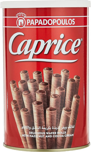 Papadopoulos Caprice Wafer Rolls Filled with Hazelnut & Cocoa Cream