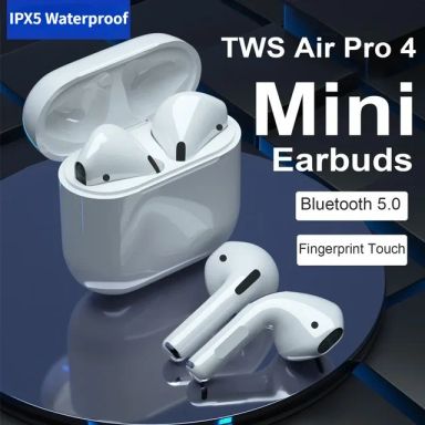 Pro 4 Tws Ear headphones  سماعات رأس لاسلكية TWS مع ميكروفون ، ستيريو 9D ، سماعات أذن HiFi ، سماعات بلوتوث ، سماعة أذن رياضية للجري ، iPhone ، شاو شاو ، Pro 4