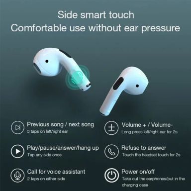 Pro 4 Tws Ear headphones  سماعات رأس لاسلكية TWS مع ميكروفون ، ستيريو 9D ، سماعات أذن HiFi ، سماعات بلوتوث ، سماعة أذن رياضية للجري ، iPhone ، شاو شاو ، Pro 4