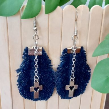 Denim Earrings