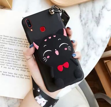 Cartoon 3D Silicone Cat Wallet Case For Huawei Y9 Prime 2019 Y9A Y9S Y8P Y8S Y7 2018 Y7A Y6S Y5 2018 Y5P Cute Soft Back Shell