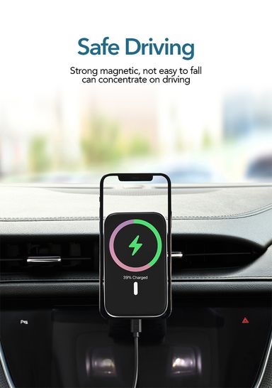 New Technology N52 Magnetic Wireless Charger 15W Fast car Wireless Charging Station