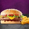 Phanda Cheesy BBQ Burger Meal Combo with Medium Chips & Buddy