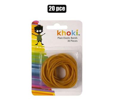 STATIONERY ELASTIC BANDS PLAIN 20 PIECES