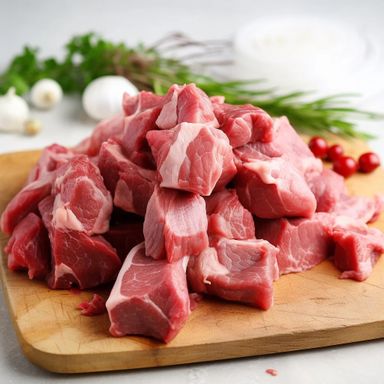 Fresh Baby Goat Meat Cubes (Bone-In)