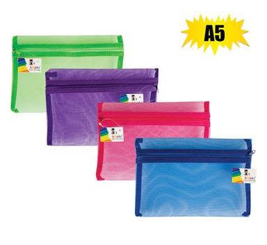 PENCIL CASE MESH ASSORTED COLOURS