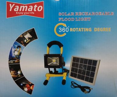 Yamato 20W Solar Rechargeable Portable LED Flood Light – Compact and Powerful Lighting Solution