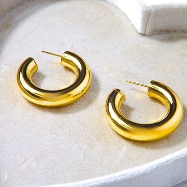 HUGE LOOP (med) 18k gold plated earrings