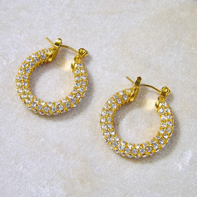 ICY BLING LOOP LARGE 18k gold plated earrings 