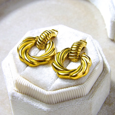 CHUNKY SPIRAL 18k gold plated earrings 