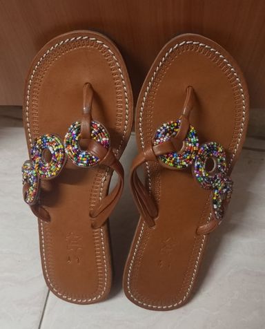 Leather beaded Sandals 