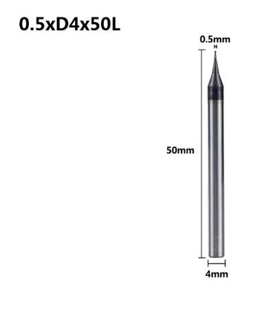 2 Flute Micro Flat End Mill 0.5mm Mini CNC Router Bit