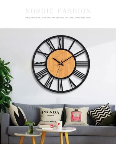 Antique Wall Clock with Bamboo Detail