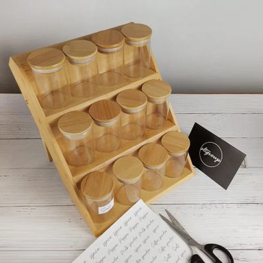 3 Tier bamboo Spice Rack