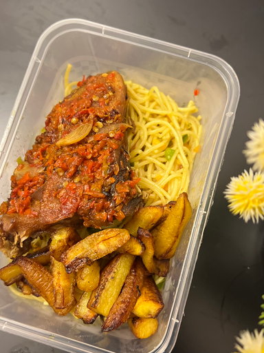 Stir Fried Spag and chicken