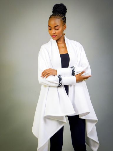 Malkia Wrap Coat - White