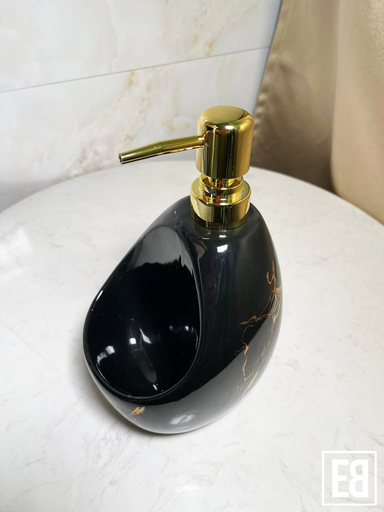  (T96) Spa Oasis in Black Marble Soap Dispenser 20.5cm Height x 9.5cm Width | 520M 