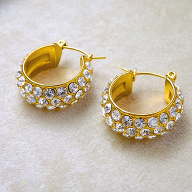 SHINNY BALL (white) 18k gold plated earrings