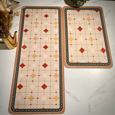 (R916) Lucky clover Diatom mat set (L) 50*120cm + 50*80cm 