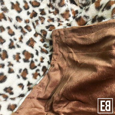 X1 (R920) Faux Leopard Fur Blanket 130cm x 160cm Khaki