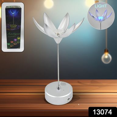 Lotus Flower Lamp with Music, Touch Open and Close, USB Rechargeable 