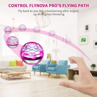 Flying Ball Toys, USB Rechargeable Built-in RGB Lights 360°Rotating Magic Controller, Flying Orb Ball Boomerang