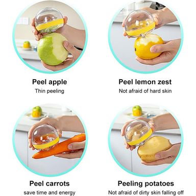 Multifunctional Round Shape Peeler with Container Removable and Washable Storage Type Vegetable Fruit Peeler for Kitchen 