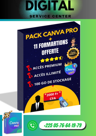 PACK CANVA PRO + 11 VIDÉO TUTORIEL 