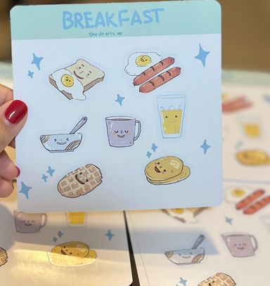 Breakfast sticker sheet