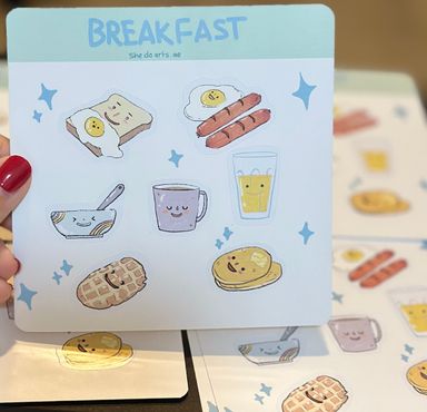 Breakfast sticker sheet