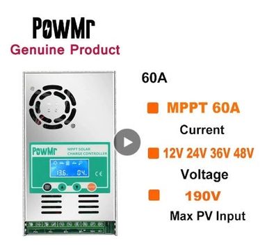 PowMr MPPT 60A Solar Charge and Discharge Controller