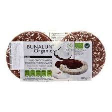 Bunalun Organic Rice Cakes with Milk Chocolate & Coconut - gluten free  GMO free