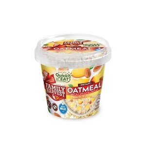 Family Harvest Instant Oatmeal with Milk  Peach & Almonds - GMO free