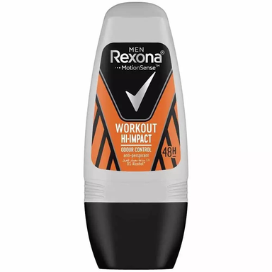 Rexona Motion Sense Hi-Impact Workout 48H Odor Control Antiperspirant Roll-On Deodorant for Men - alcohol free