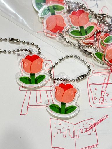 Cute tulip keychain 