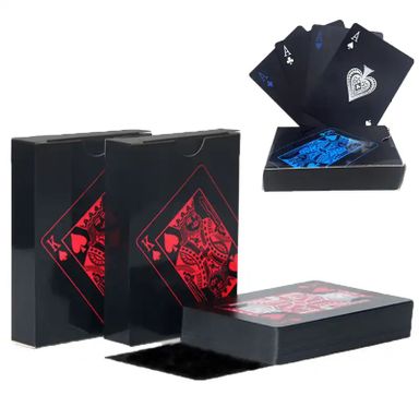 Jeu de Cartes en PET – Rouge/Noir et Bleu/Noir