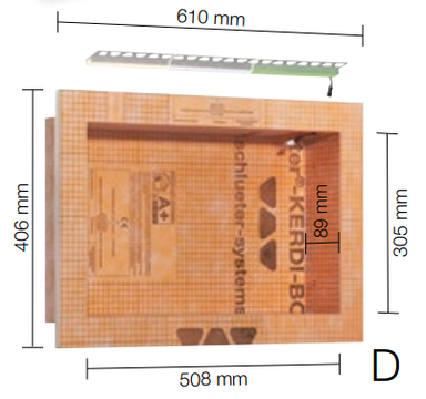 Kerdi Board NLT Niche set with LED lighting (NO BLUETOOTH CONTROLS INCLUDED)