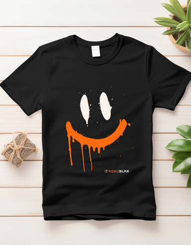 Smiley paint face - Black Tshirt