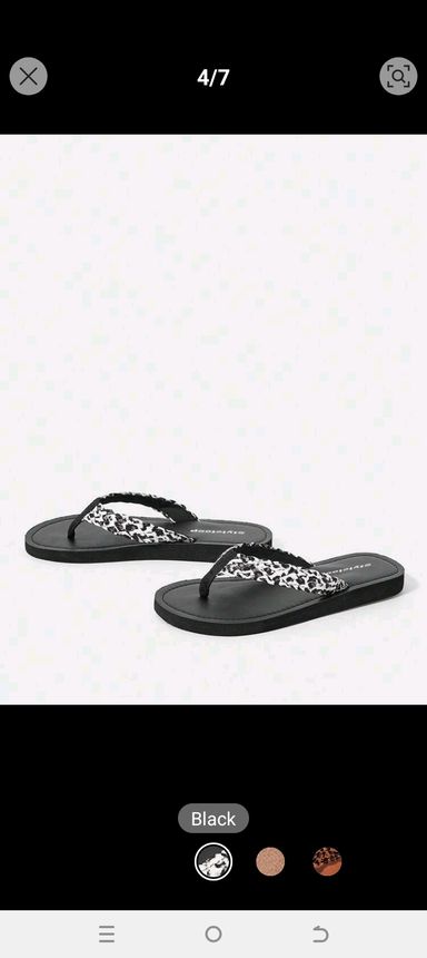 Styleloop ladies fashionable black flip flop 