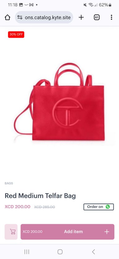 Red Medium Telfar Bag