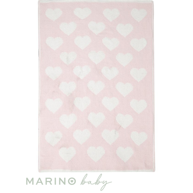 Pink Hearts Chenille Baby Blanket