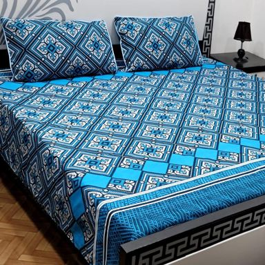 3 pcs crystal cotton double bedsheets 