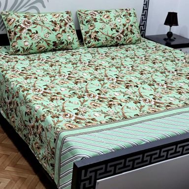 3 pcs crystal cotton double bedsheets 