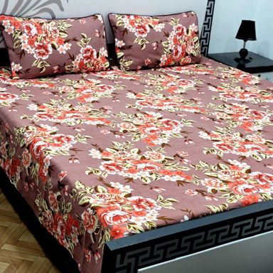 3 pcs crystal cotton double bedsheets 