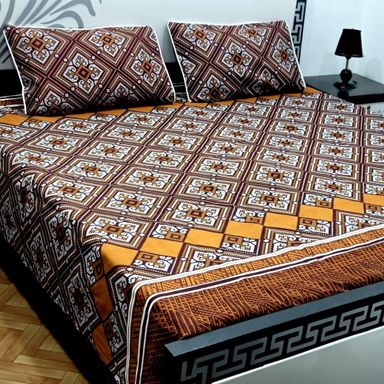 3 pcs crystal cotton double bedsheets 