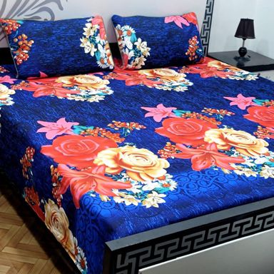 3 pcs crystal cotton double bedsheets 