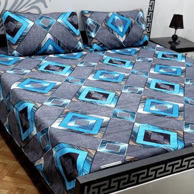 3 pcs crystal cotton double bedsheets 