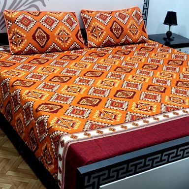 3 pcs crystal cotton double bedsheets 